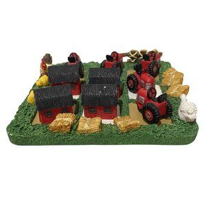 Cracker Barrel Farm Theme Tic Tac Toe Game Barn Tractor Goose Chicks Rooster Hay